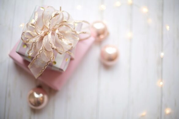 Pastel gift boxes, representing a first-bra milestone