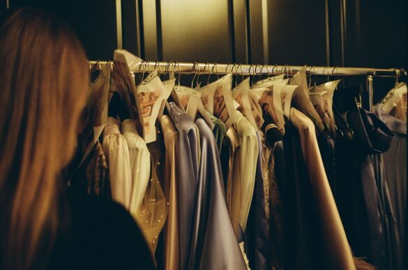 Clothes hanging on a rack, representing alternative bra sizes